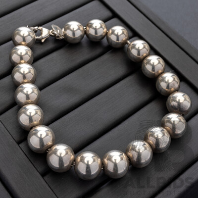 Tiffany & Co. Sterling Silver 10mm Ball Bracelet, 20cm, 20.74 Grams