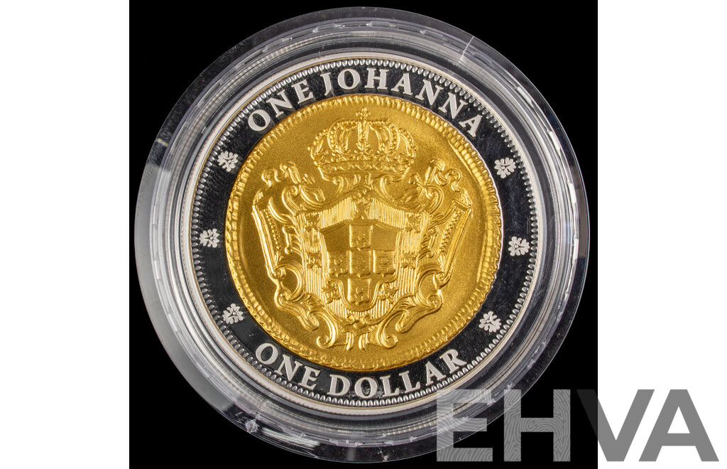 Australian RAM 2007 Silver/Selectively Gold Plated One Johanna Coin, 1732 Portuguese One Johanna Reproduction .999