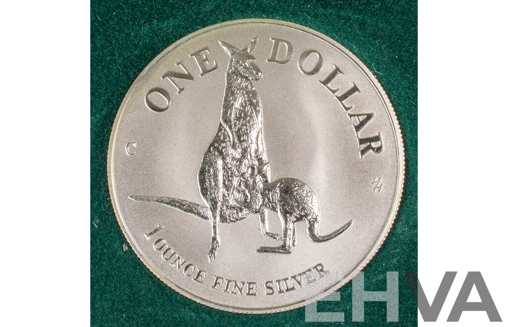 Australian RAM 1996 Silver One Dollar Coin, Australia's Silver Kangaroo, 'C' Mint Mark .999