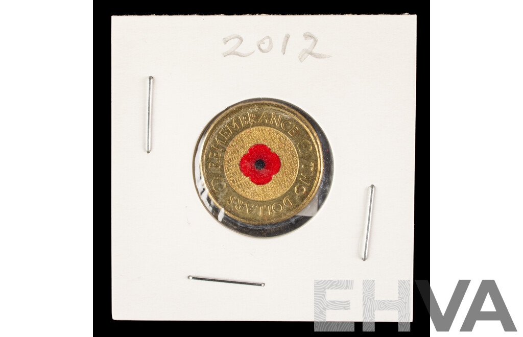 Australian 2012 Two Dollar Coin, Remembrance 'Red Poppy'