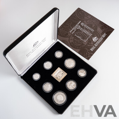 Australian 1991 Masterpieces in Silver Jubilee Proof Coin Set, 25th Anniversary of Decimal Currency .925