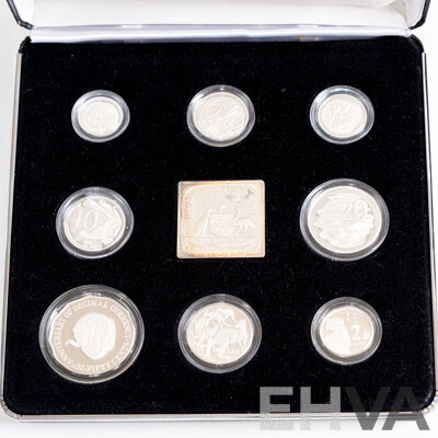 Australian 1991 Masterpieces in Silver Jubilee Proof Coin Set, 25th Anniversary of Decimal Currency .925