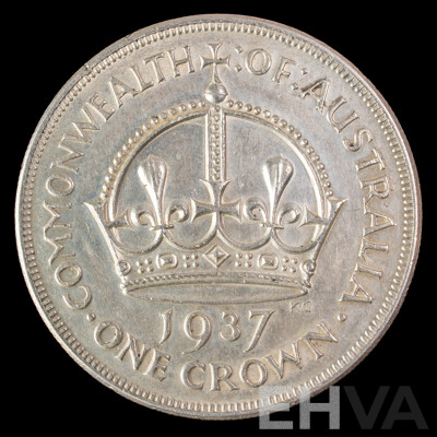 Australian 1937 KGVI Silver Crown .925
