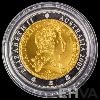 Australian RAM 2007 Silver/Selectively Gold Plated One Johanna Coin, 1732 Portuguese One Johanna Reproduction .999
