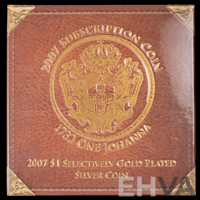 Australian RAM 2007 Silver/Selectively Gold Plated One Johanna Coin, 1732 Portuguese One Johanna Reproduction .999