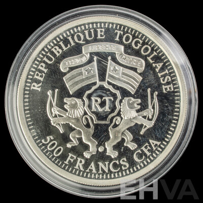 Republic of Togolese Silver Five Hundred Francs Coin, Greatest She-Warriors .925
