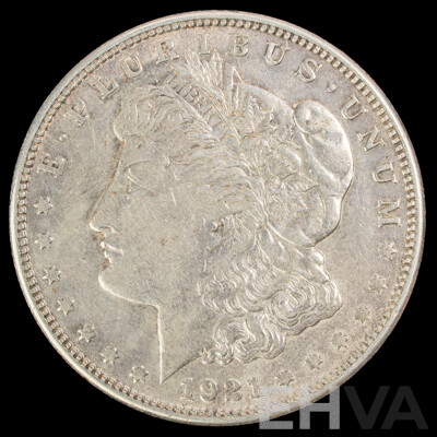 USA 1921 Silver Morgan Dollar, San Francisco Mint .900