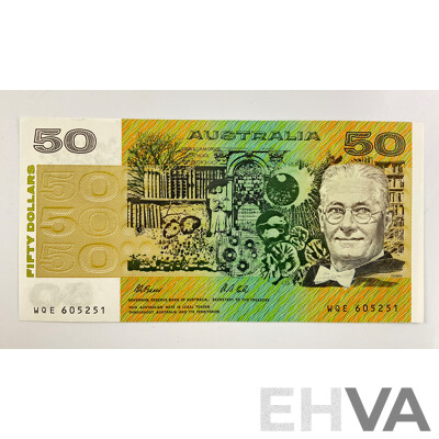 Australian 1991 Fifty Dollar Note, Fraser/Cole R513b WQE 605251
