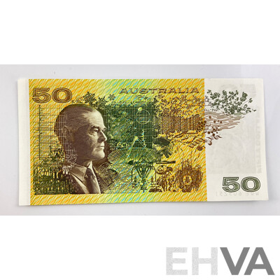 Australian 1991 Fifty Dollar Note, Fraser/Cole R513b WQE 605251