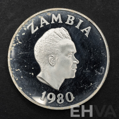 Zambia 1980 Silver Proof Ten Kwacha Coin, International Year of the Child .925