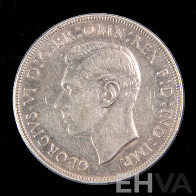 Australian 1937 Silver KGVI One Crown .925
