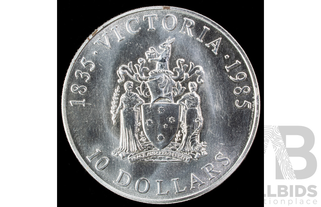 Australian 1985 Silver Proof Ten Dollar Coin, State Series Victoria.925