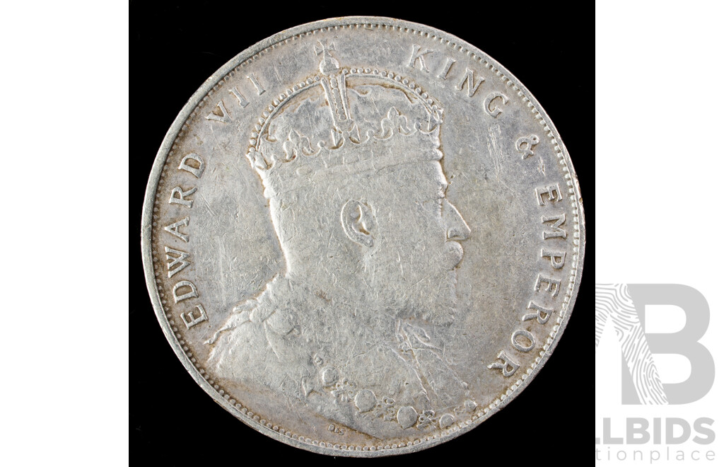 Straits Settlements 1908 KVEII Silver One Dollar .900