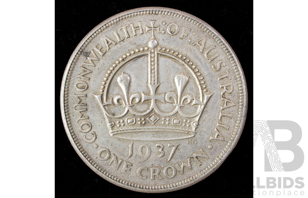Australian 1937 KGV Silver Crown .925