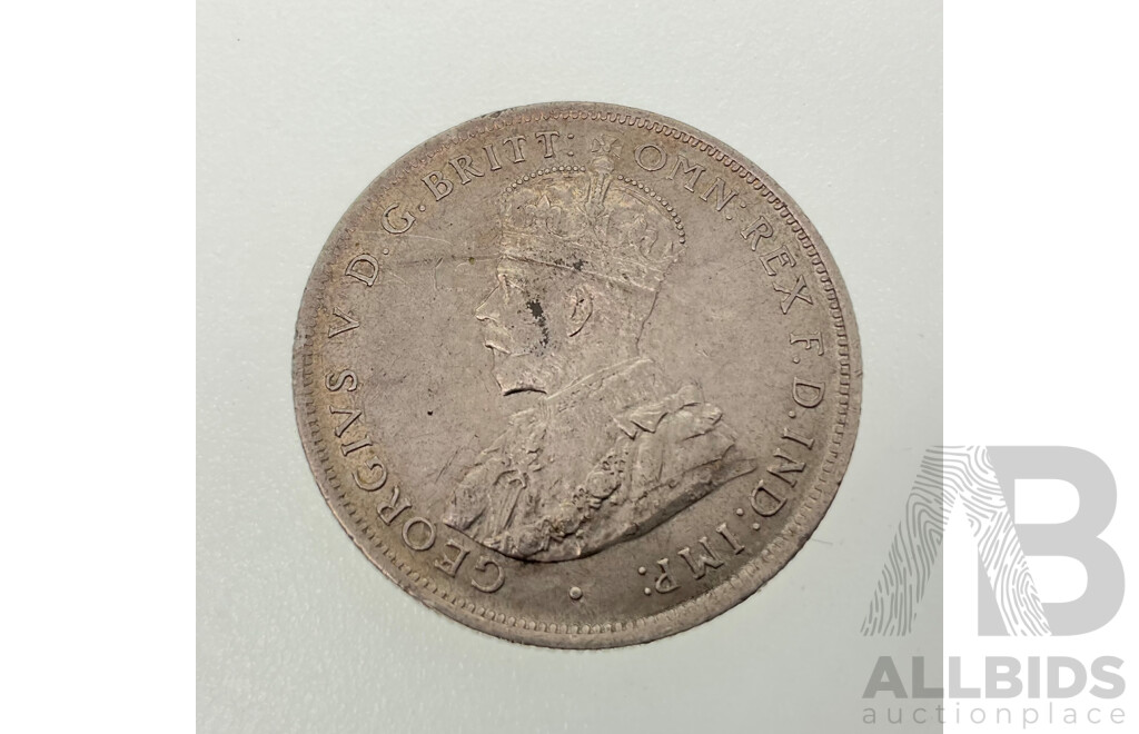 Australian 1913 Silver KGV Florin .925