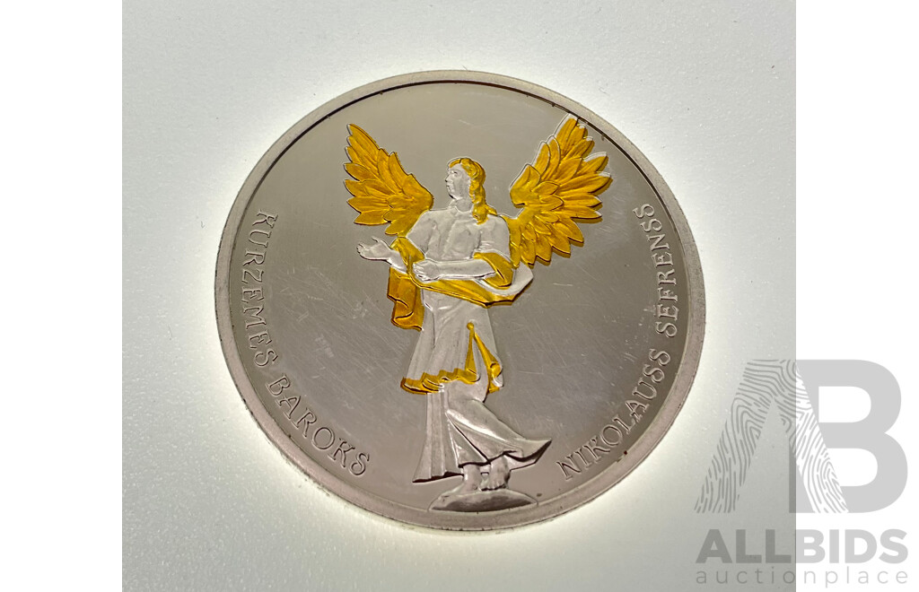 Latvia 2014 Silver and Gilded Five Euro Coin, Baroque of Courland .925