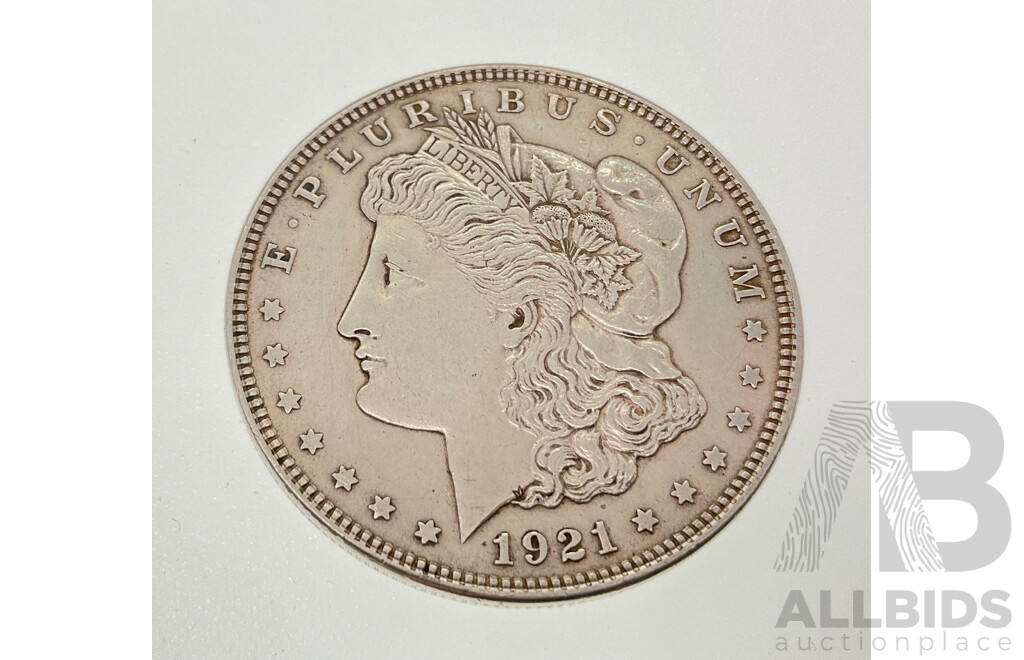 USA 1921 Silver Morgan Dollar, Philadelphia Mint .900
