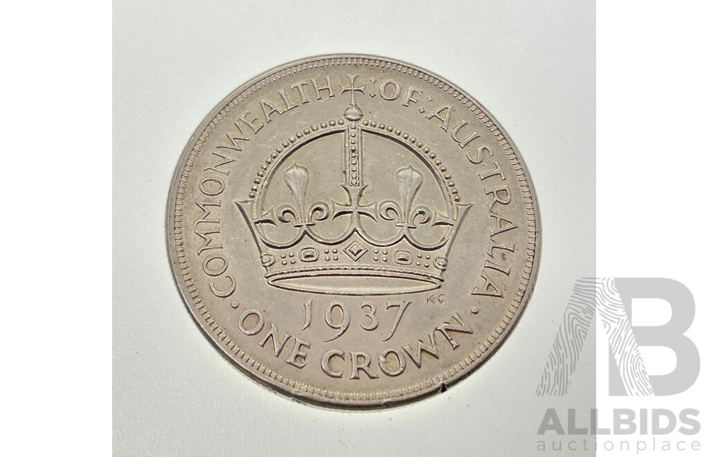 Australian 1937 KGV Silver Crown .925