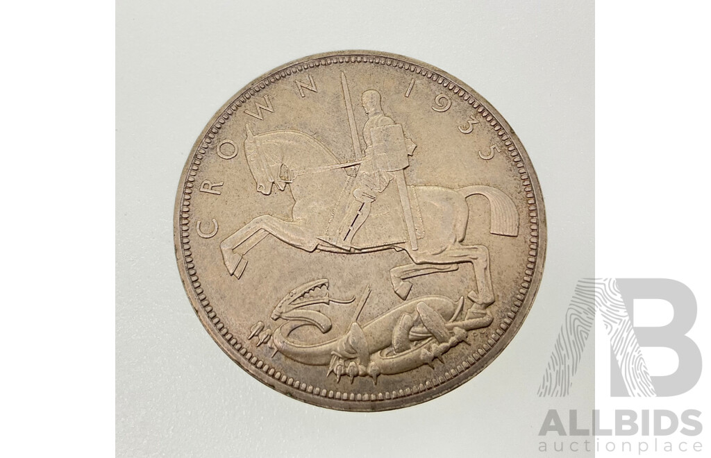 United Kingdom 1935 KGV Silver Crown, 25th Anniversary of Accession of KGV .500