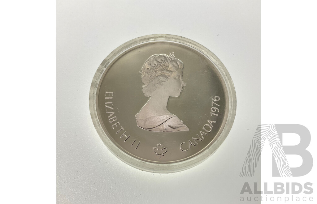 Canada 1976 Silver Proof Five Dollar Coin, Montreal Olympics Boxing .925