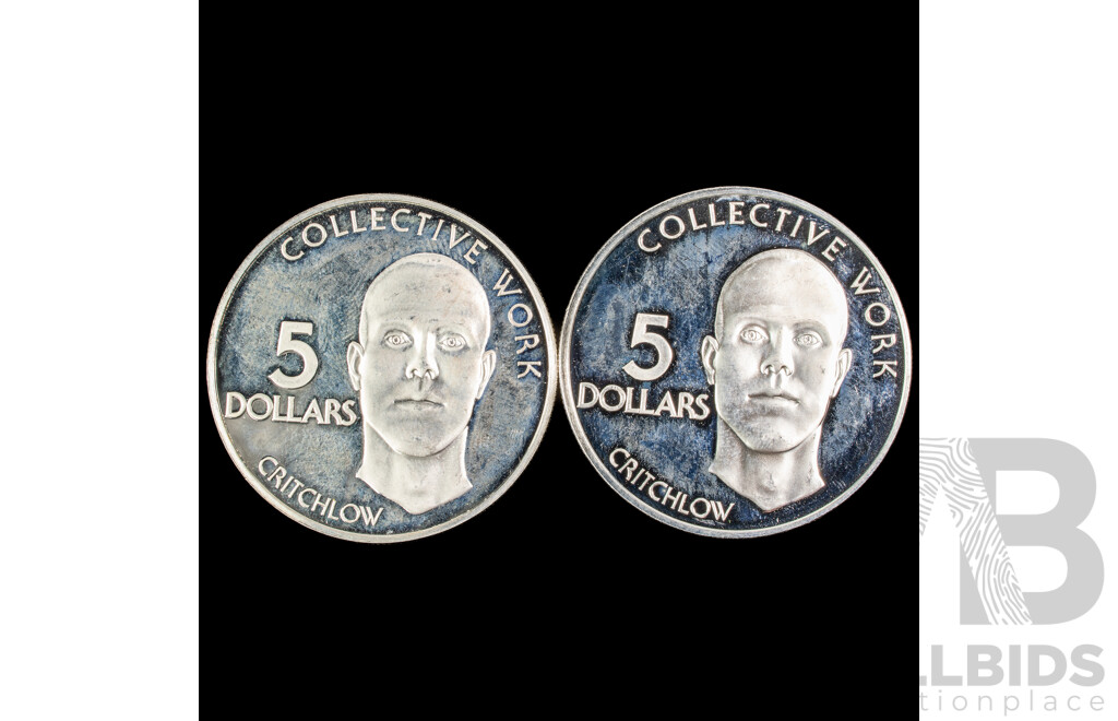 Guyana 1976 and 1977 Silver Five Dollar Coins, 10th Anniversary of Independance .500