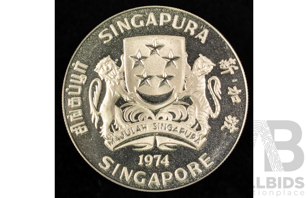 Singapore 1974 Silver Ten Dollar Coin .500