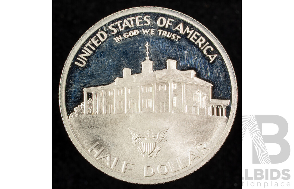 USA 1982 Silver Half Dollar, 250th Anniversary George Washington Birth .900