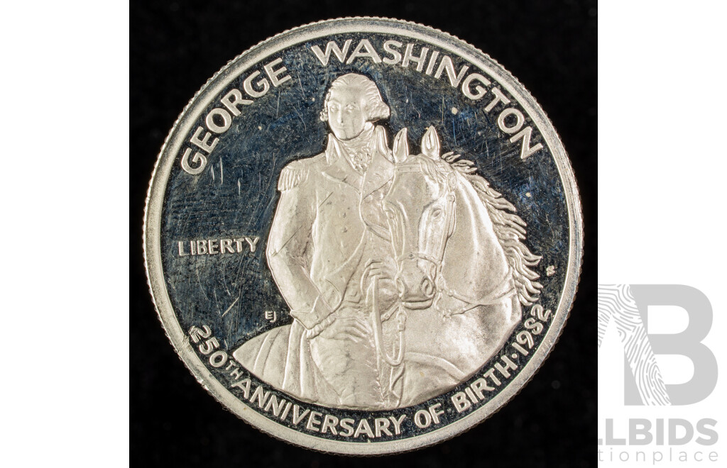 USA 1982 Silver Half Dollar, 250th Anniversary George Washington Birth .900