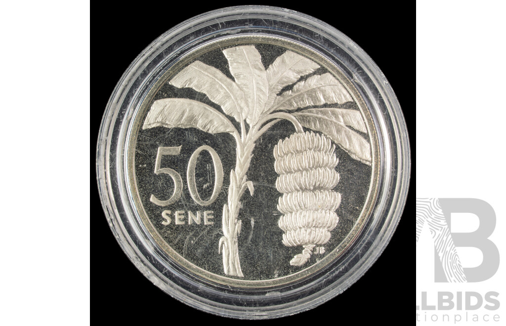 Samoa 1974 Silver Proof Fifty Sene Coin .925