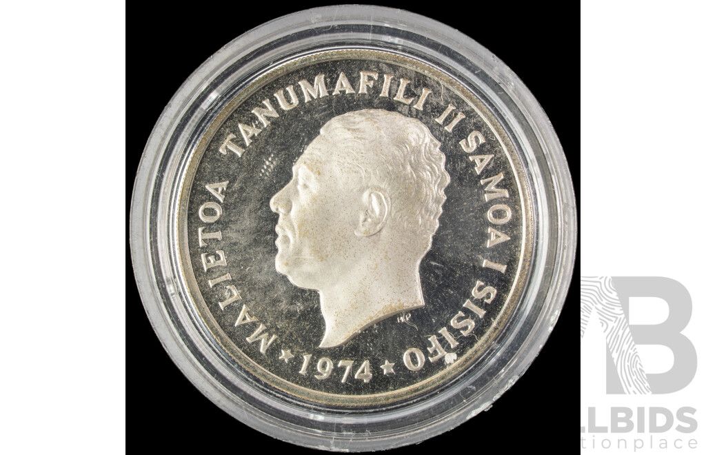 Samoa 1974 Silver Proof Fifty Sene Coin .925