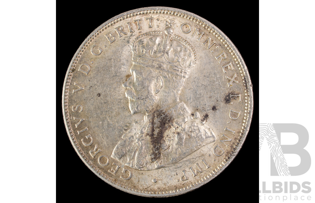 Australian 1916 KGV Silver Florin, Melbourne Mint .925