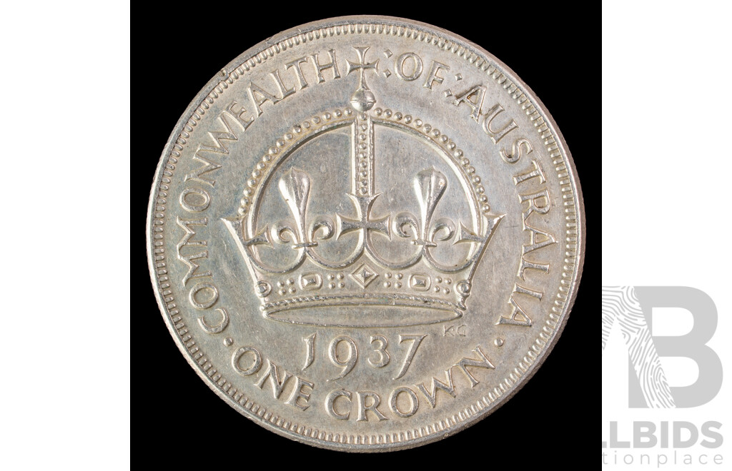 Australian 1937 KGVI Silver Crown .925