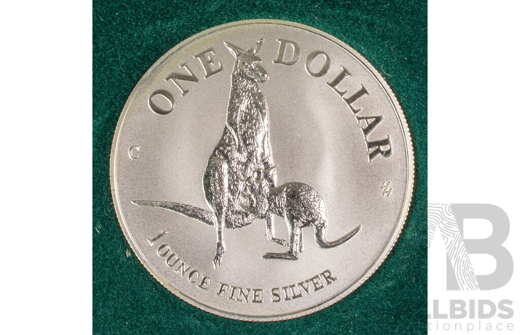 Australian RAM 1996 Silver One Dollar Coin, Australia's Silver Kangaroo, 'C' Mint Mark .999