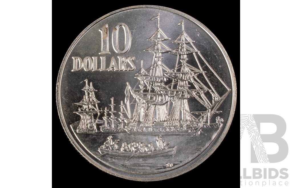 Australian 1988 Silver Ten Dollar Coin, Bicentennial .925
