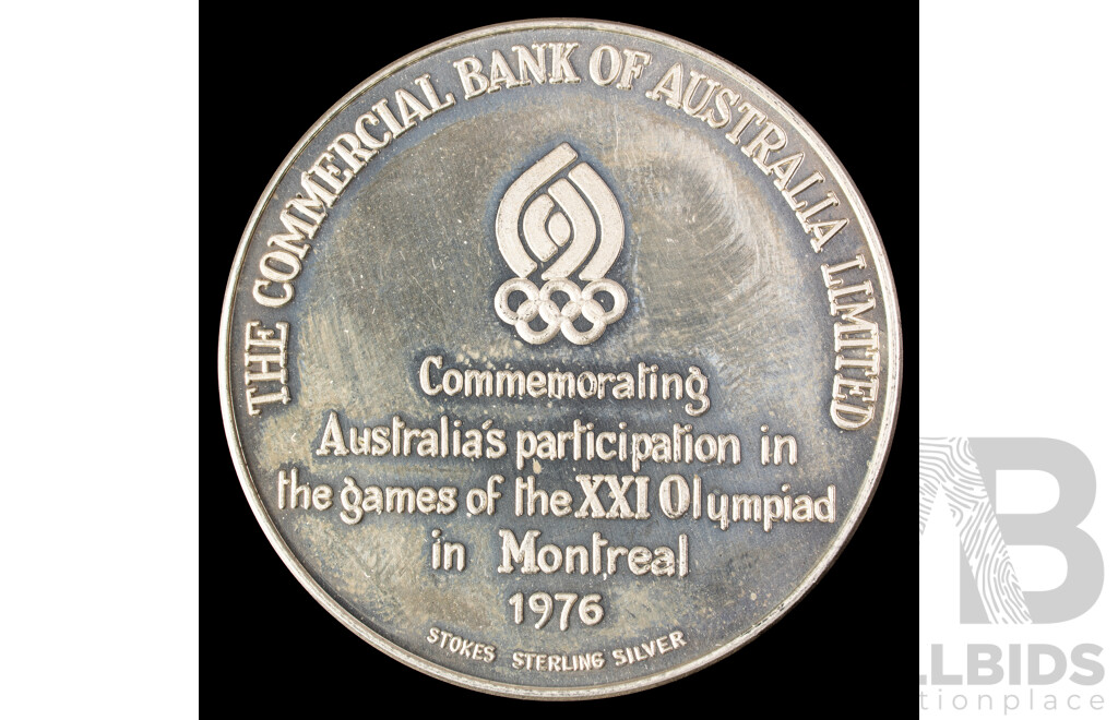Australian 1976 Commercial Bank of Australia Silver Medal Commemorating Australia's Participation in the XXI Montreal Olympics.925