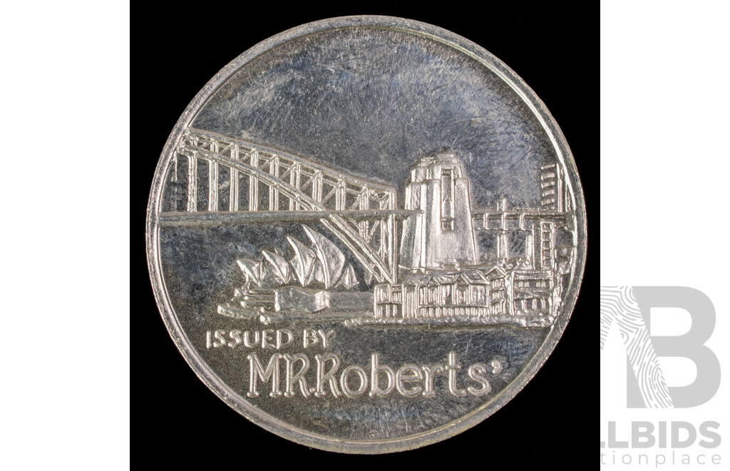Australian MR Roberts Sydney Harbour Bridge Jubilee Silver Medallion and Silver Plated 225 Years of Sydney , St Andrew's Cathedral.925