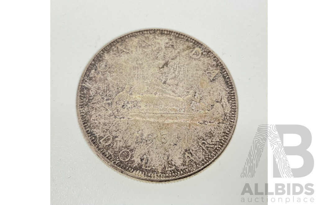 Canada 1961 Silver One Dollar Coin .800