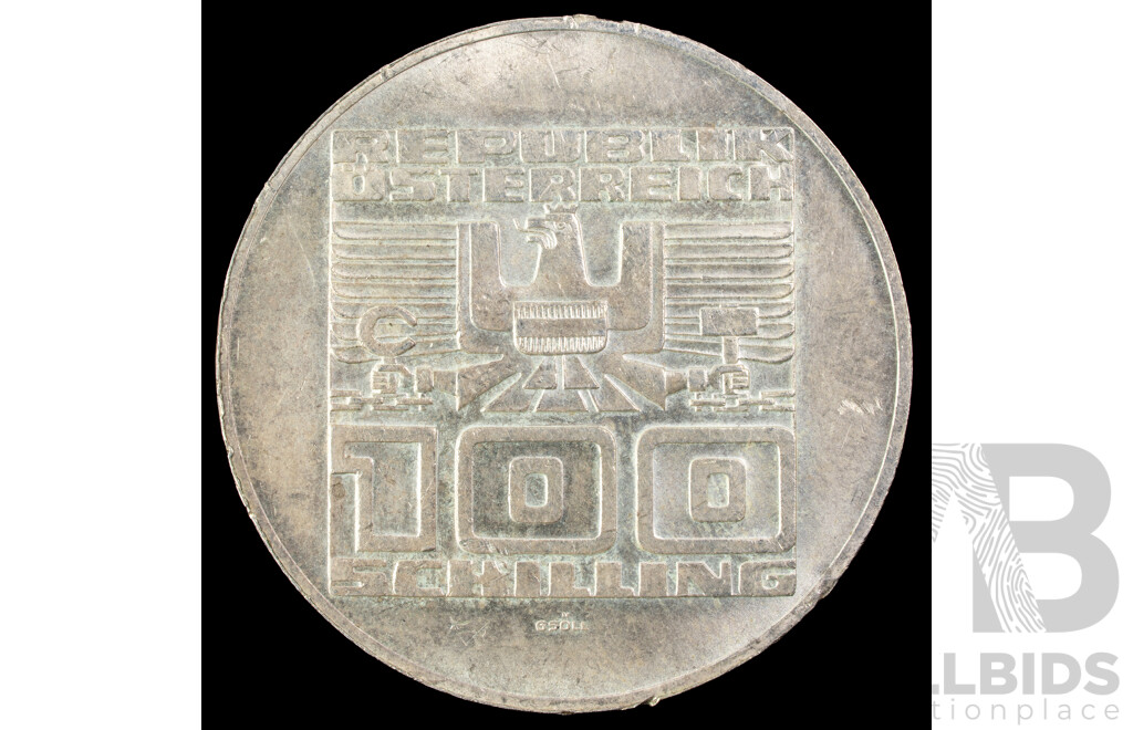 Austria 1977 Silver One Hundred Schilling Coin .640