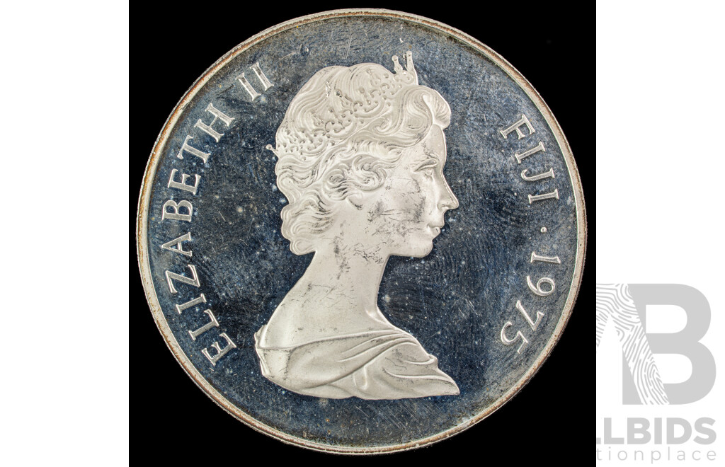 Fiji 1975 Silver Twenty Five Dollar Coin, King Cakobau .925