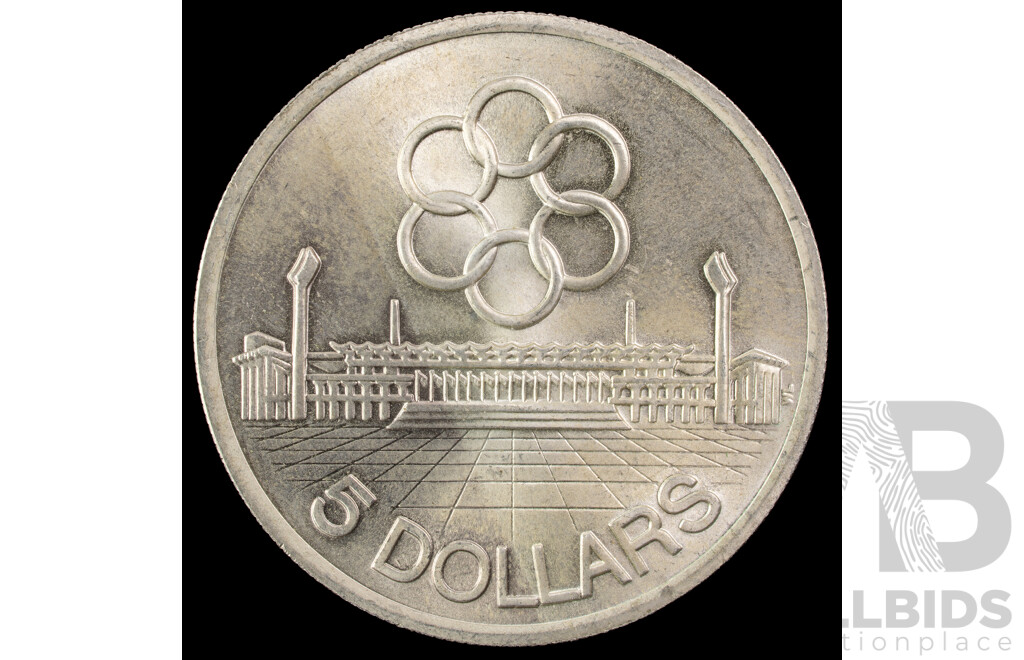 Singapore 1973 Silver Five Dollar Coin, 7th SEAP Games .500