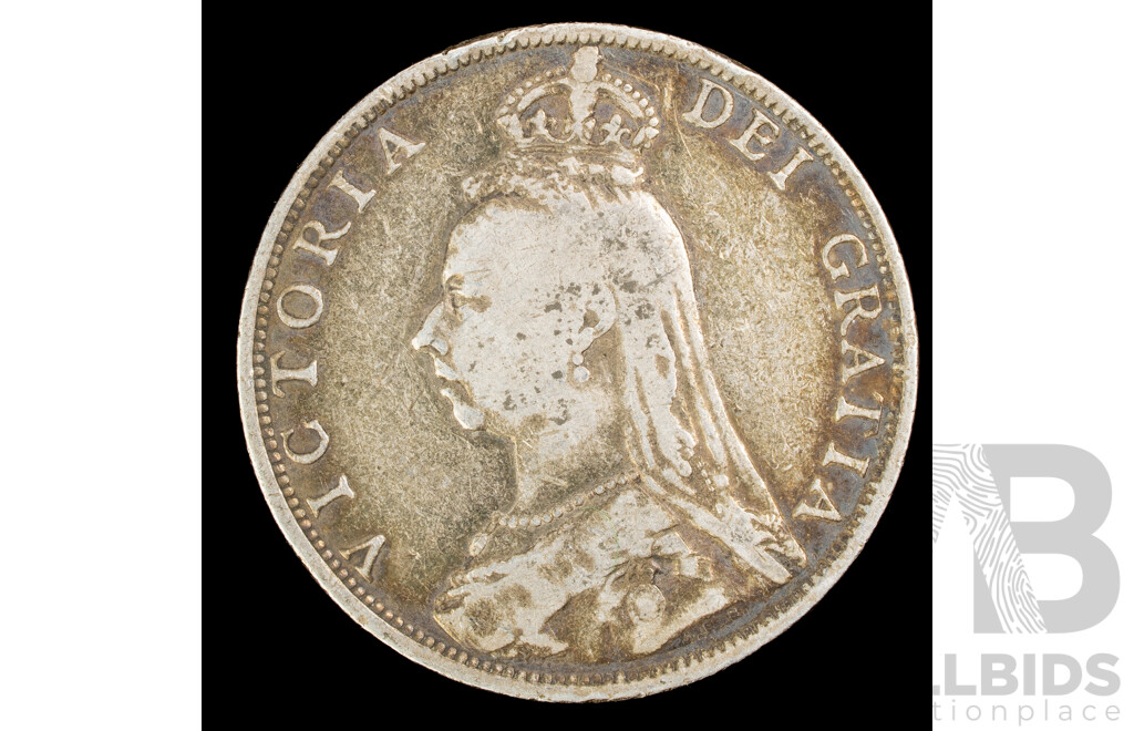 United Kingdom 1890 QV Silver Florin .925