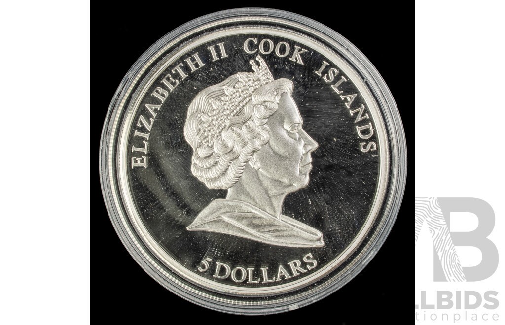 Cook Islands 2010 Silver Five Dollar Coin, Don Juan De Austria 1571 Battle of Lepanto .925