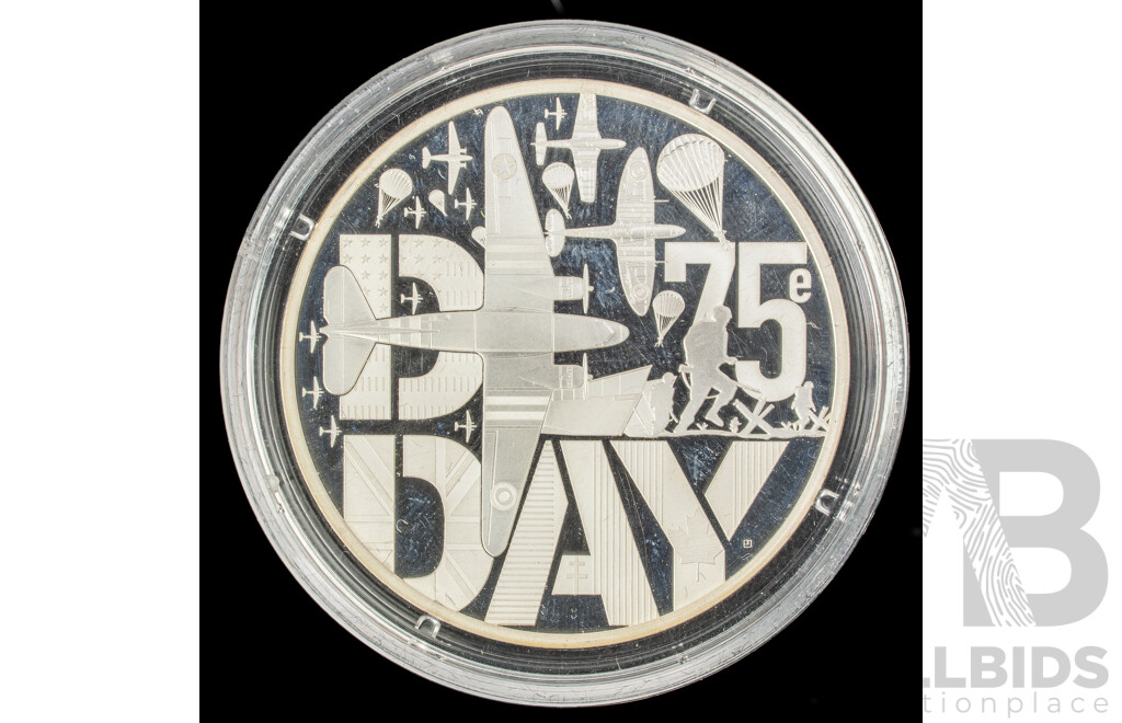 2019 Silver Ten Euro Coin, 75th Anniversary of the Normandy Landings .900