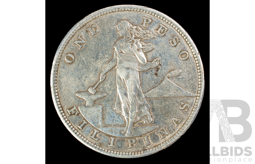 Philippines 1903 Silver One Peso, Philadelphia Mint .900