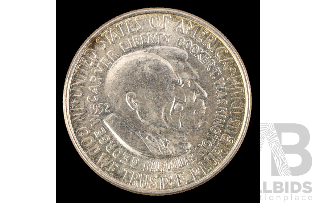 USA 1952 Silver Commemorative Washington/Carver Half Dollar  .900