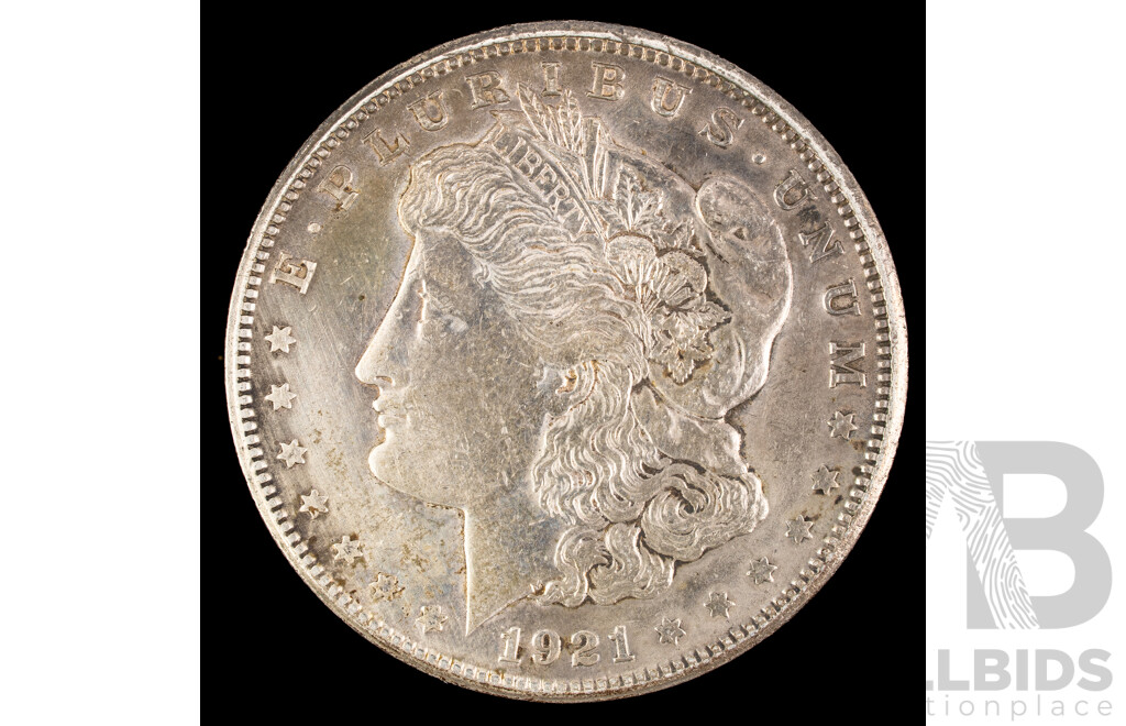 USA Silver 1921 Morgan Dollar, San Fransisco .900