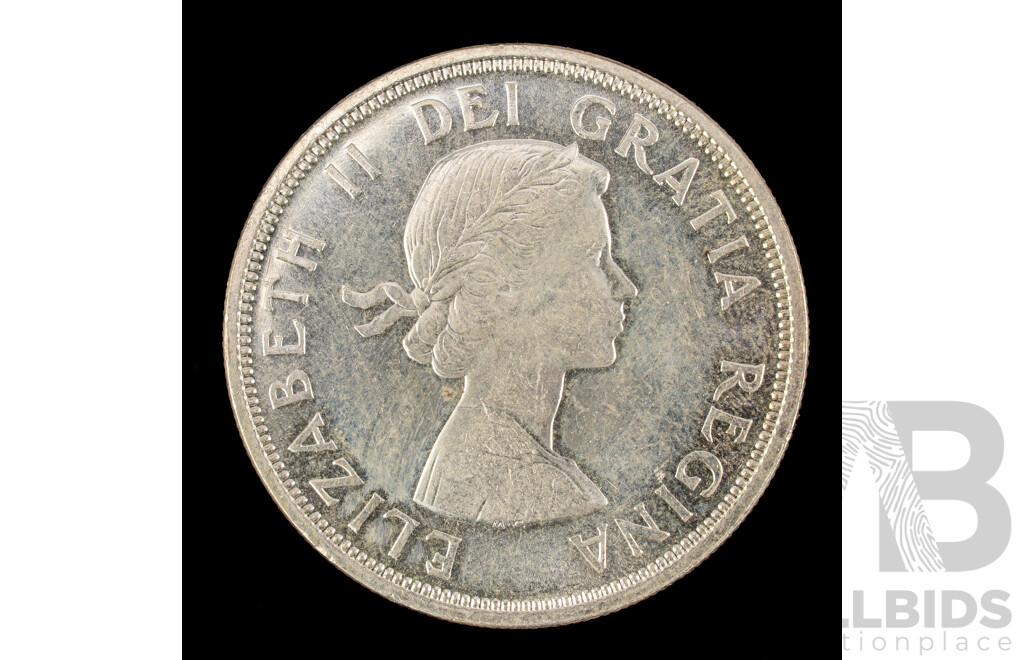 Canada 1964 Silver Dollar, 100th Anniversary of Charlottetown & Quebec Conferences .800