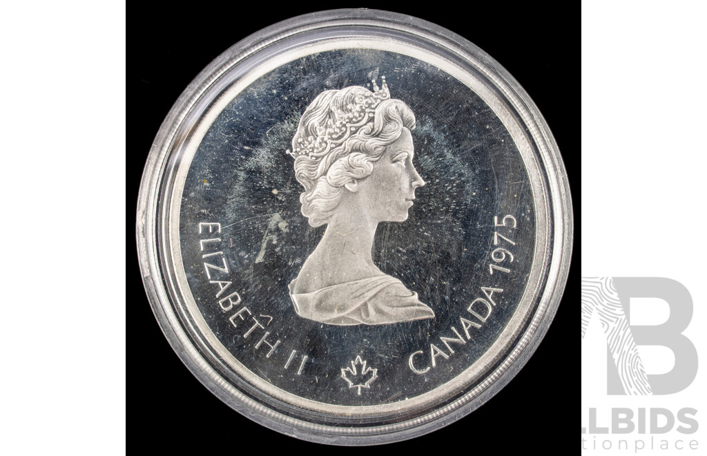 Canada 1975 Silver Ten Cent Coin, 1976 Olympics Montréal Shot Put .925