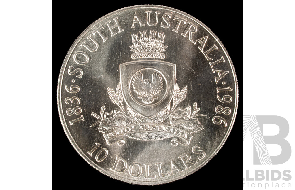 Australian RAM 1986 Silver Ten Dollar Coin, State Series South Australia .925