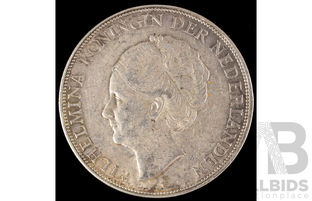 Netherlands 1931 Silver Two and Half Gulden Coin .720